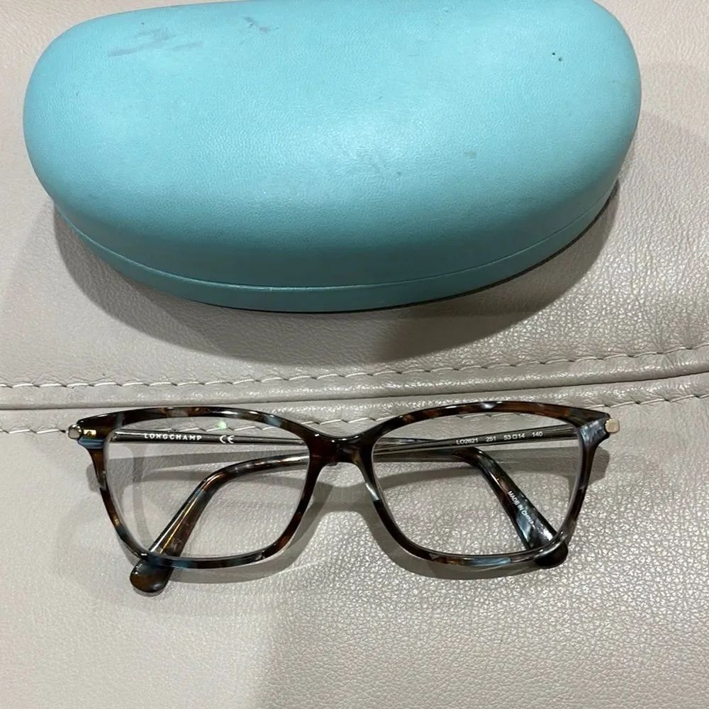 Longchamp  Glasses Classic Brown & Blue Tortoise Shell Design